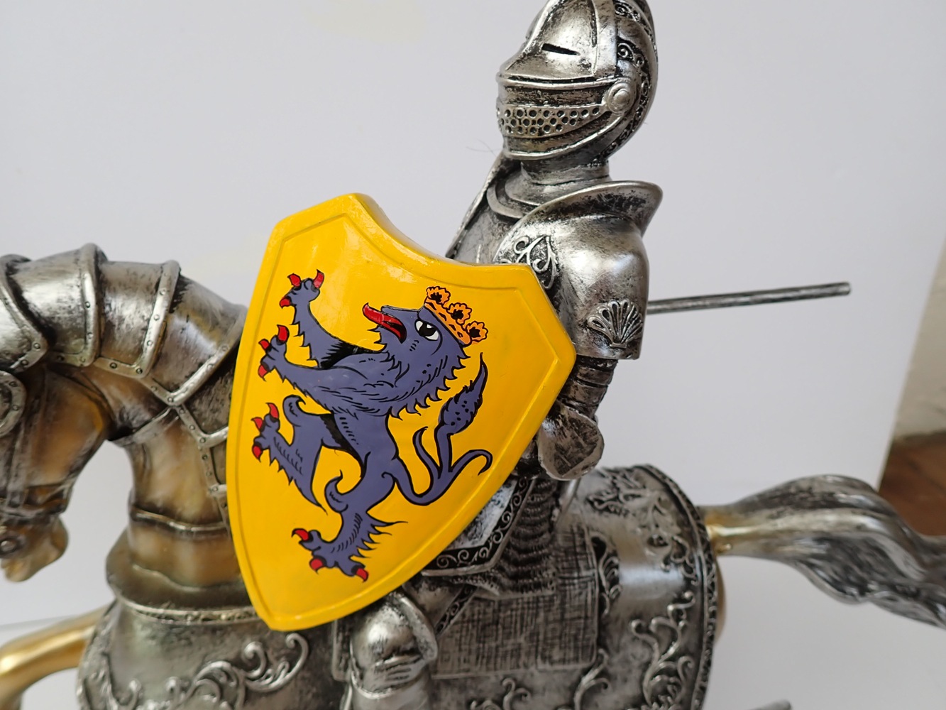 Vertical Composition. Portrait Of A Medieval Knight With Long Hair With An Axe And Wearing Iron Handles Image597818336