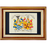 Large Double Hand-Painted Parchment [Framed]
